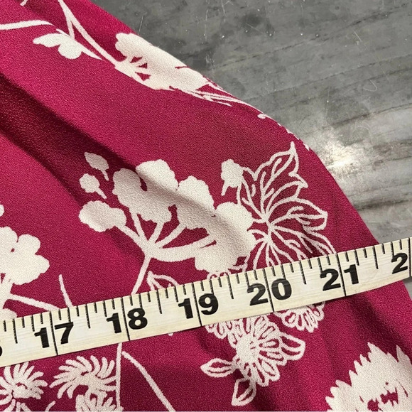 Ghost London Viscose Floral Retro Midi Dress Gathered Sleeves Old Hollywood XS - Picture 11 of 15